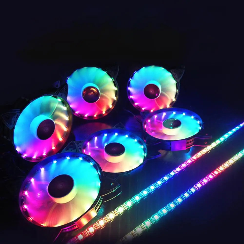 

EastVita 12V 4PIN цветной свет 12 см DC Корпус компьютера охлаждения корпус rgb-вентилятор r20