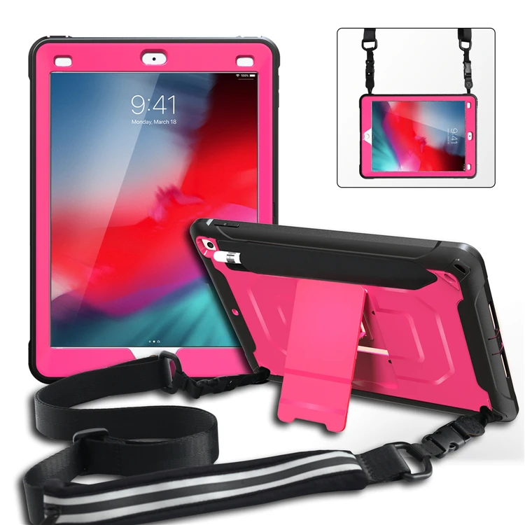 Чехол с держателем для карандашей Ruged для apple ipad 9,7, для планшета, для детей, для друзей, противоударный защитный чехол с подставкой, наплечный ремень, для улицы, для автомобиля