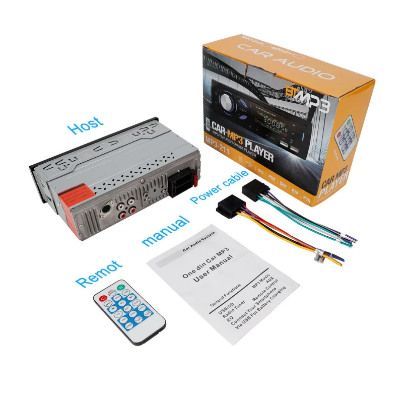 1 din Авторадио Bluetooth радио SD MP3-плеер Coche автомобильные приемник USB 12 В в-тире