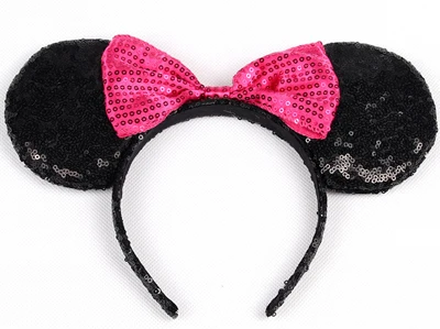headband 15 Новые Симпатичные Уши Минни-Маус повязка фестиваль DIY аксессуары для волос бантики для волос с пайетками, лента для волос на Рождество для девочек, подарок для женщин - Цвет: headband 15