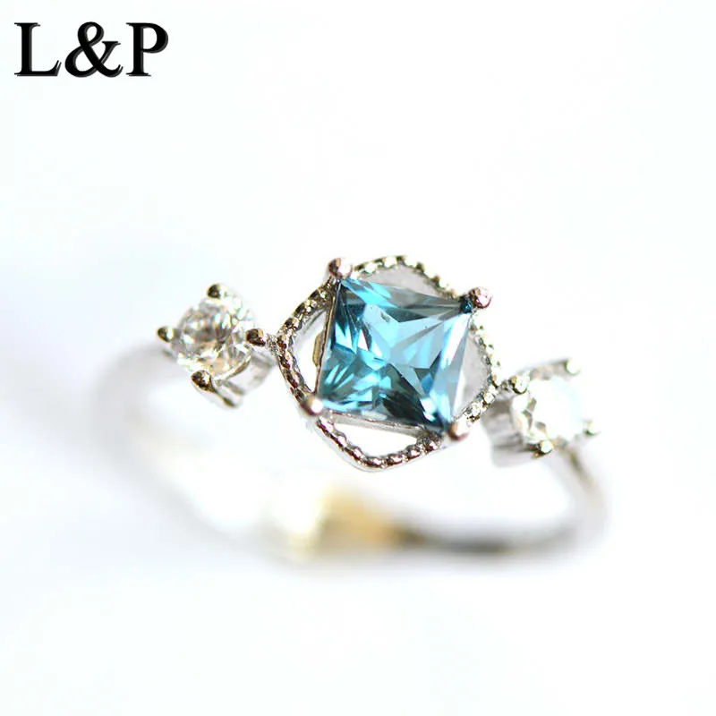 

New Fashion Natural Topaz 925 Pure Silver Rings for Women Girl Handmade Gemstone Wedding Ring Fine Silver Jewelry Accessories