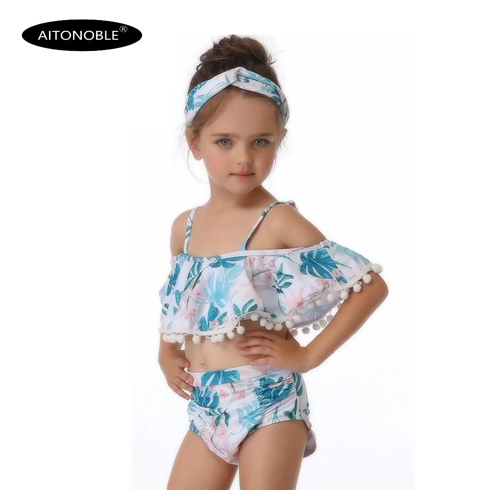 2019 Детские купальники для девочек пляжная одежда бикини подростков 2 предмета