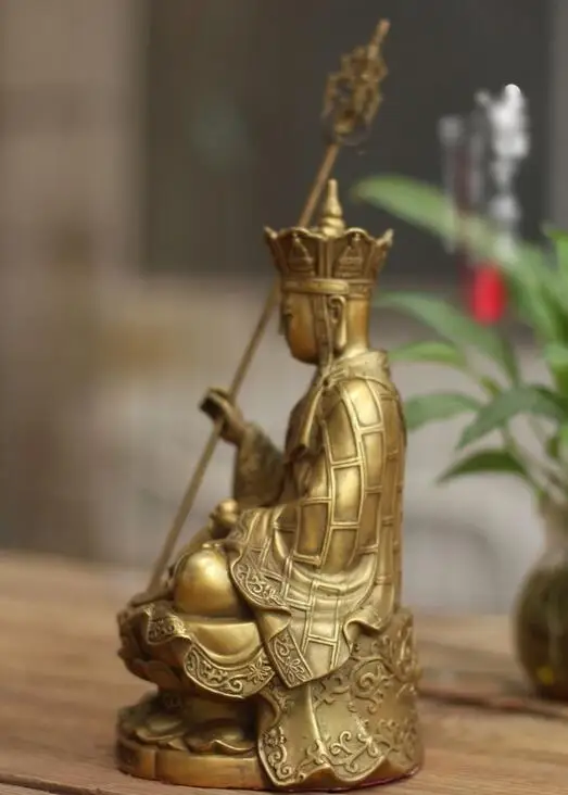 8&quotChinese Buddhism brass Copper Ksitigarbha Jizo King Bodhisattva Buddha Statue | Дом и сад