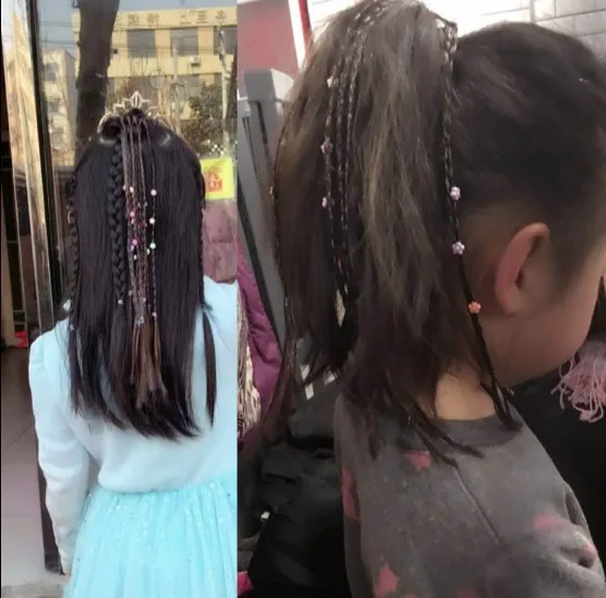 Детская резинка для волос ручной работы эластичная повязка с цветами и куклой