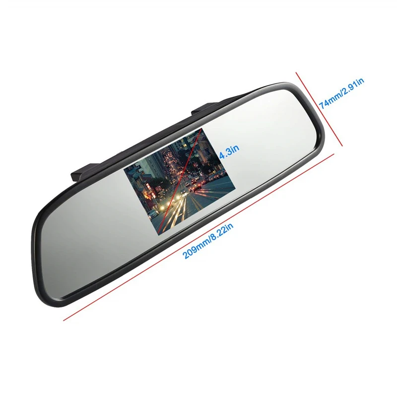 YuanTing 4.3 inch Car TFT Rearview Mirror Monitor Auto Parking Assistance LED Night Vision Backup Reversing Rear View Camera | Автомобили