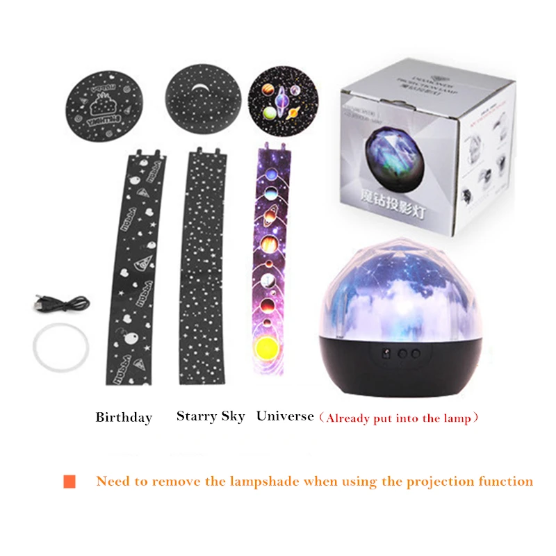 Светодиодный ночной Светильник звездное небо Magic Star Moon планета лампы проектора
