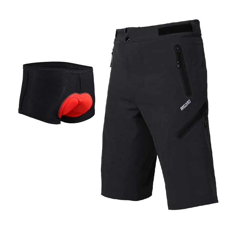 1703A black with pad ARSUXEO мужские велосипедные шорты свободные спортивные горные MTB горные короткие Велосипедки Водонепроницаемость 1703A - Цвет: 1703A black with pad