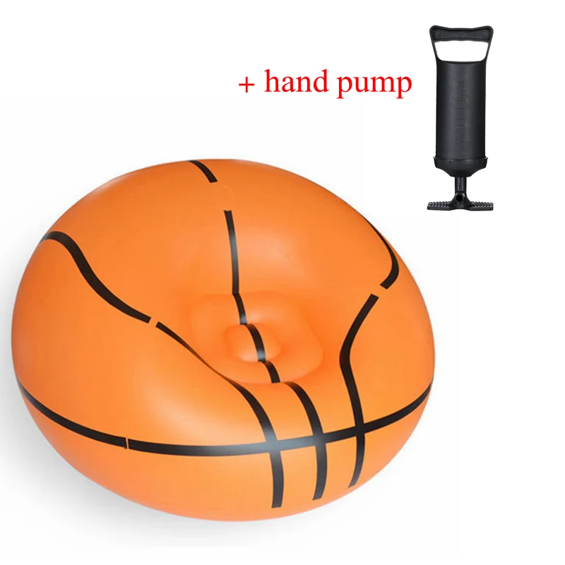 basketball with pump Футбольный надувной диван, футбольный мяч, кресло для отдыха, баскетбольная сумка, шезлонг, надувная мебель из ПВХ для сада, дома, офиса - Цвет: basketball with pump