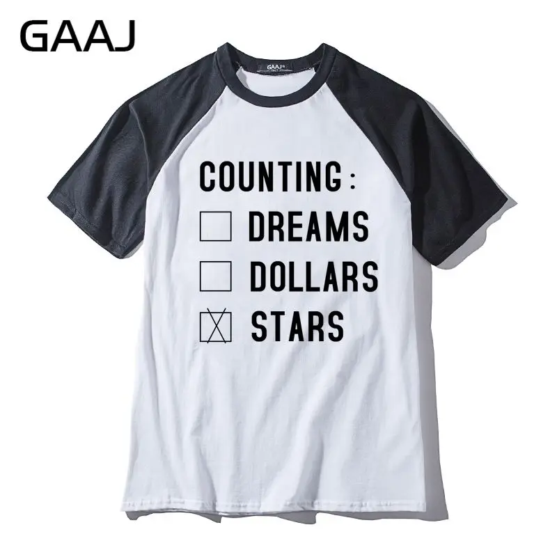 Мужская и женская футболка унисекс с надписью counting dreams dollar stars забавная одежда