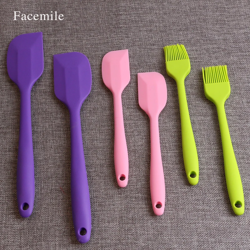 

Facemile 6pcs Silicone Scraper, Silicone Spatula, Silicone Baking Scraper Kitchen Scraper Silicone Gift ,Bakeware 53014