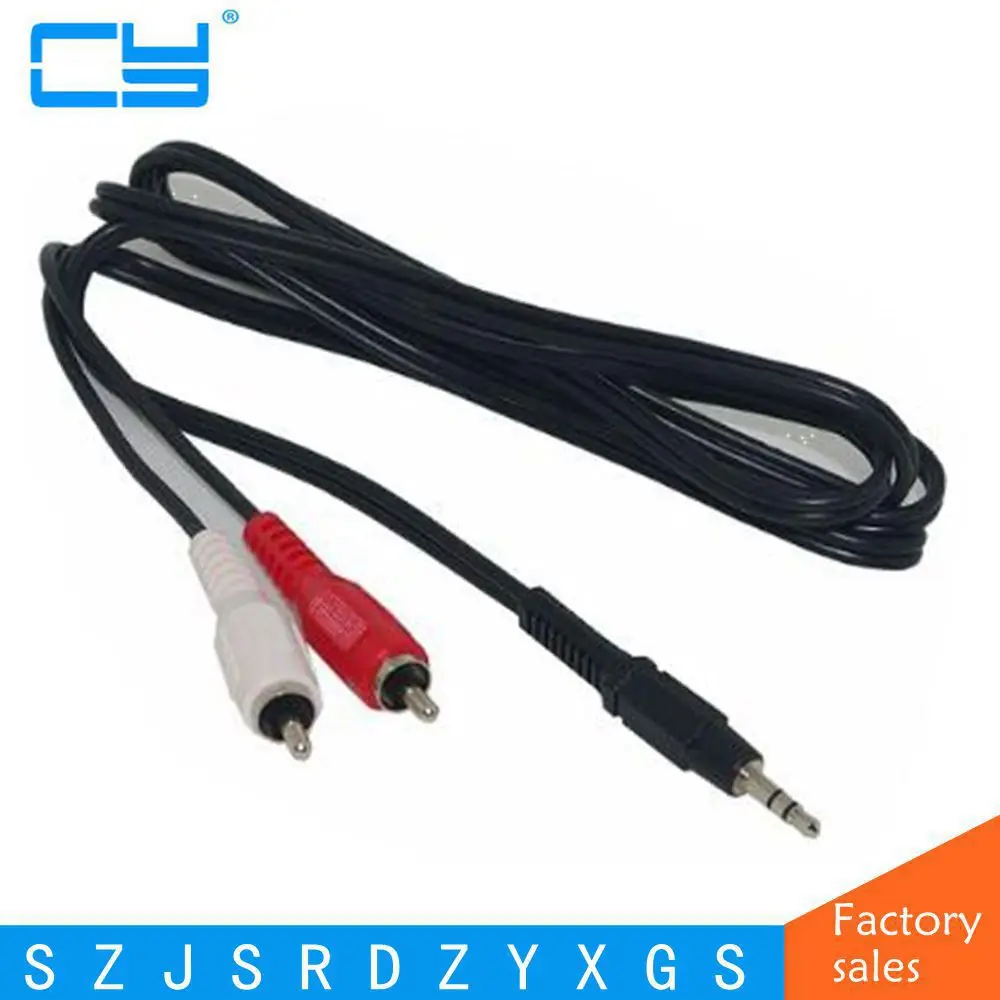 Новый 5 футов 1 м 3 мм штекер в AV 2 RCA стерео музыкальный аудио кабель для MP3 Pod