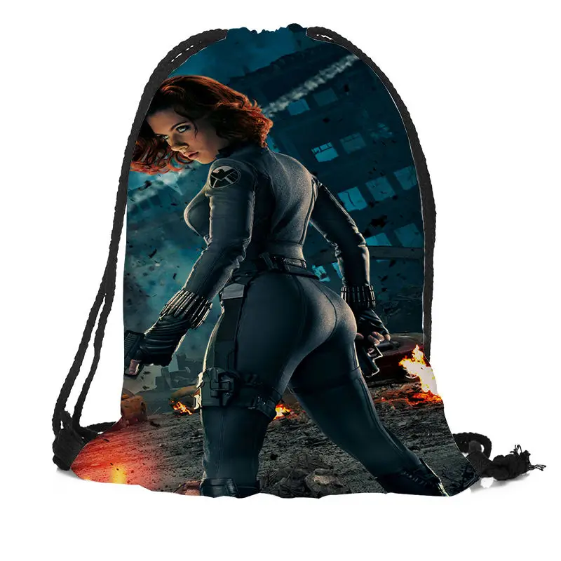 Marvel рюкзак с принтом на шнурках путешествия пляжные школьные сумки большой емкости настроить ваши изображения - Цвет: 22