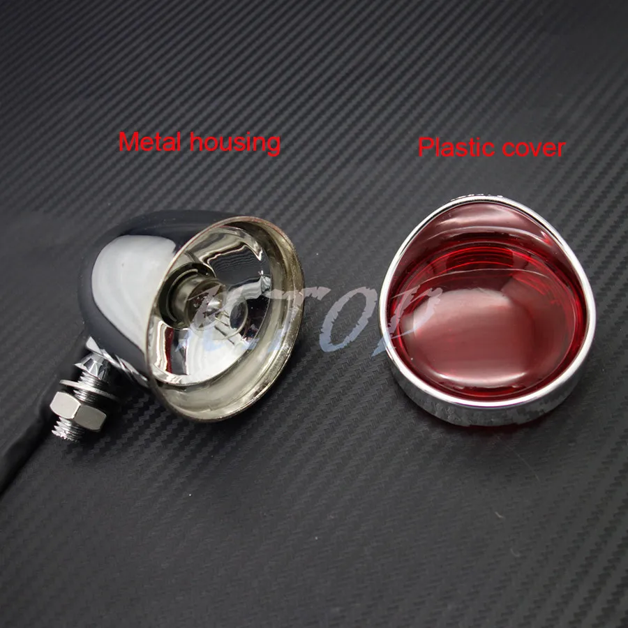 Chrome Bullet Rear Stop Tail Brake Light For Cafe Racer Bobber Chopper Custom |