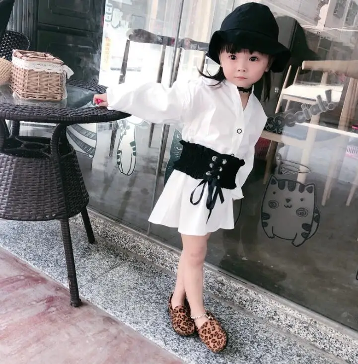 Детская одежда 2018 Осенняя детская рубашка модная для маленьких девочек