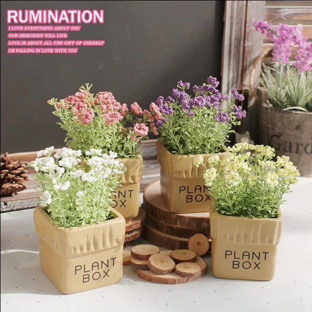 2 шт./лот новые модные шелковые искусственные небесно-Звездные цветы в горшке