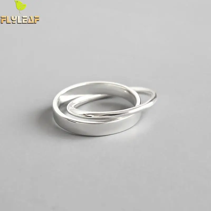 Flyleaf 100% 925 пробы серебряные двойные кольца для женщин 2018 новые модные ювелирные