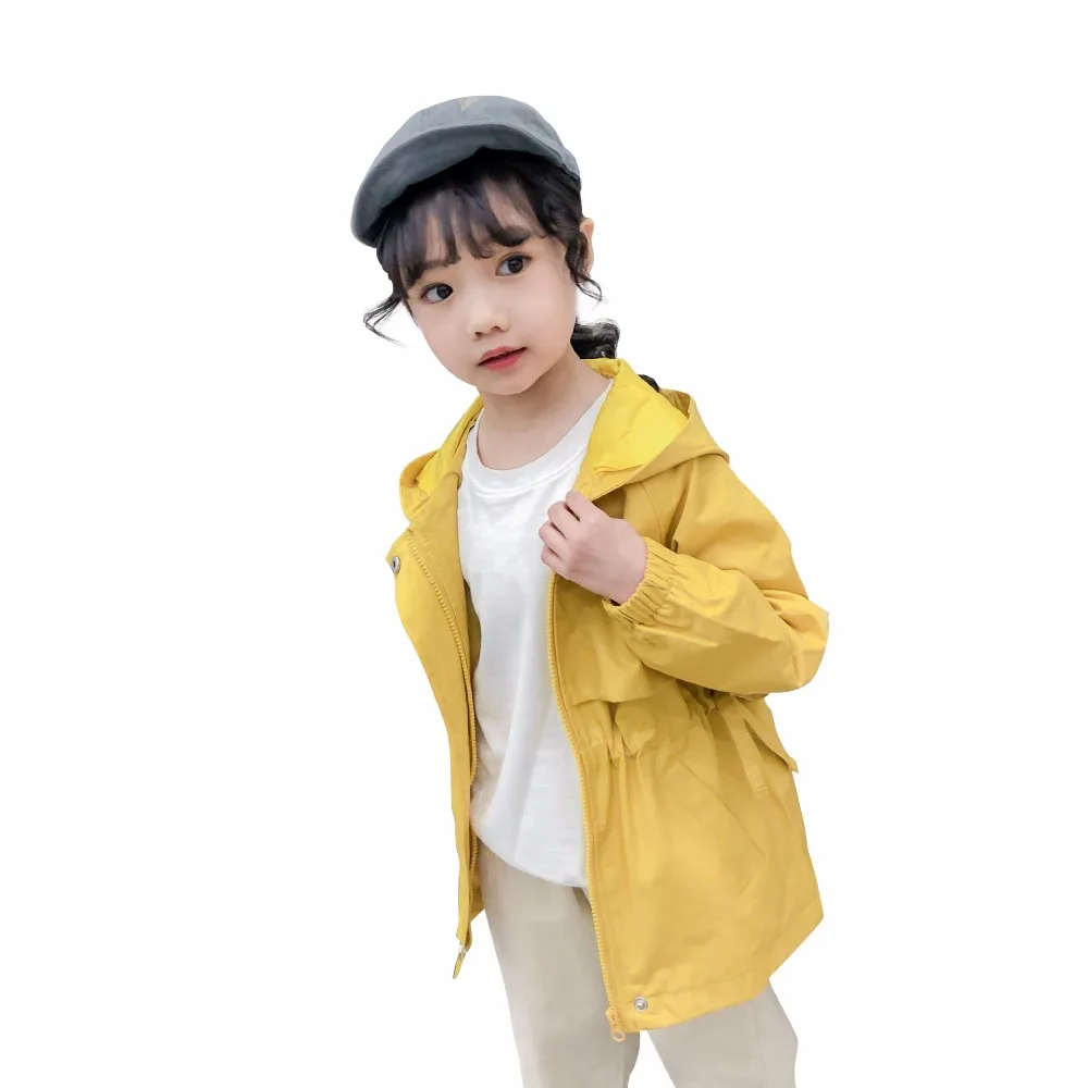 

2019 Spring Hooded Trench Coat for Girls Jacket Girls Flower Coat Outerwear 3-8Y Children Teenage Clothes Kids Casual Jackets