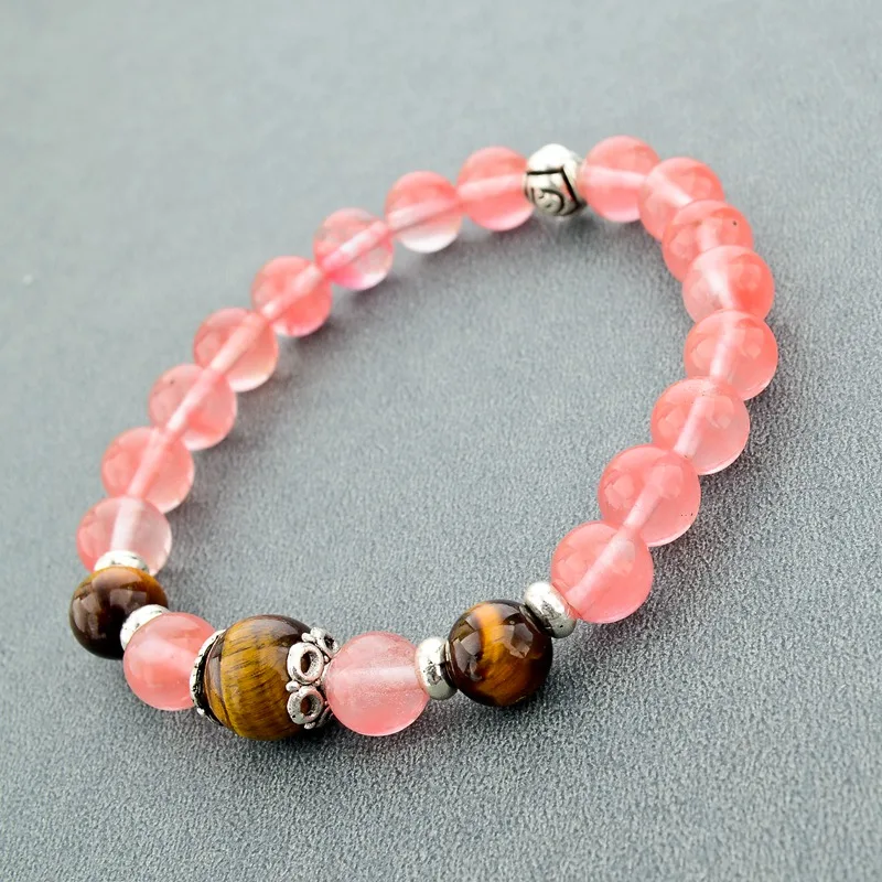 LongWay розовый браслет с бусинами тигровый глаз из натурального камня для женщин