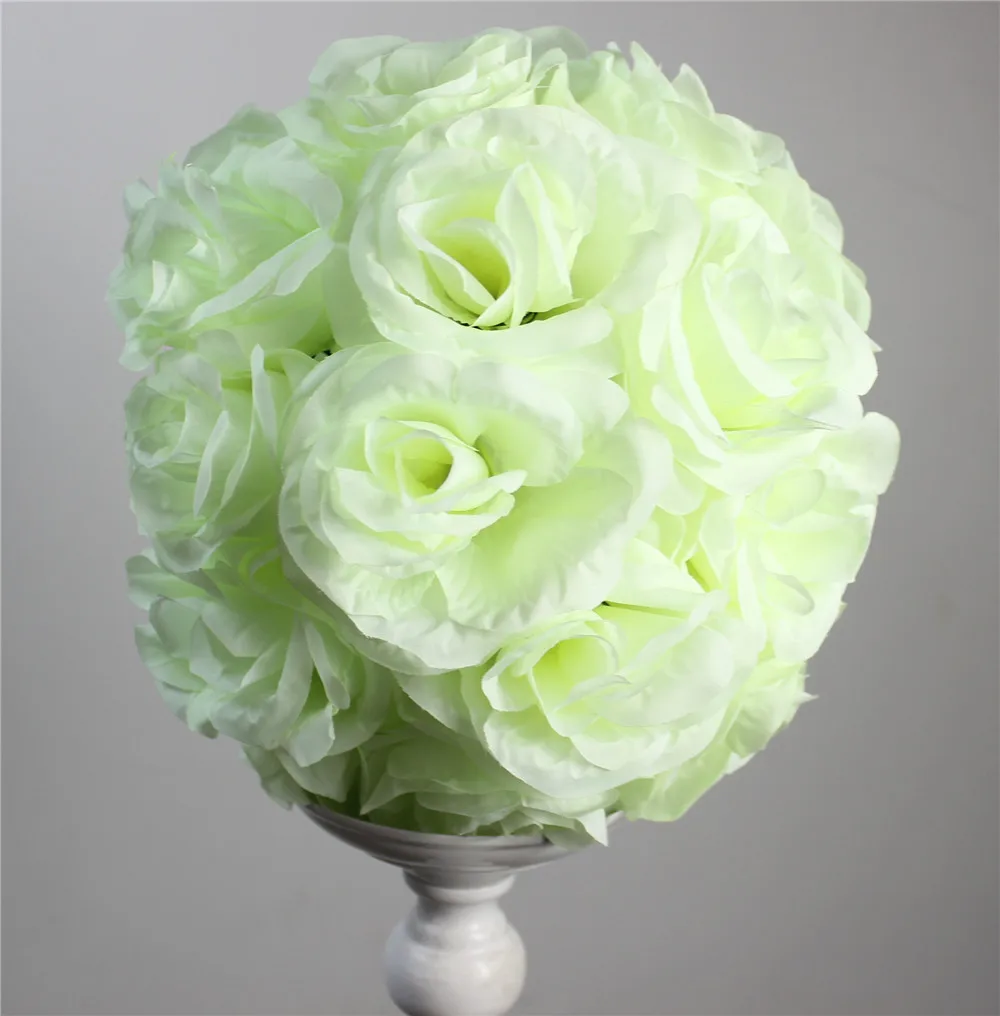 

SPR 2016 35cm Free shipping Gypsophila Artificial Kissing Pomander Rose Flowers Ball Bouquet Wedding Party Decoration-New ivory