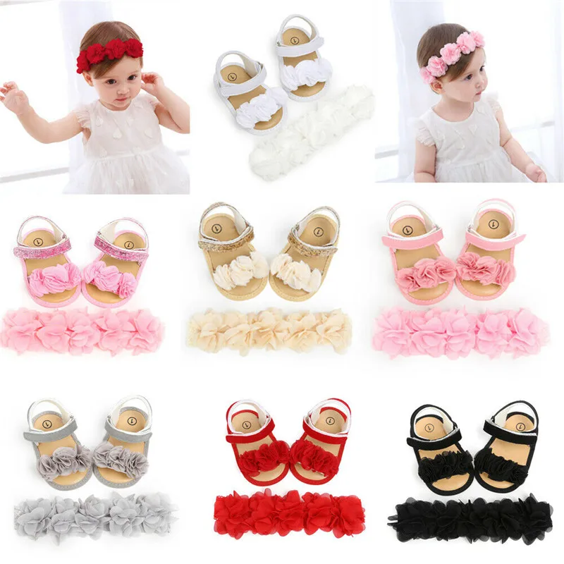 Милые сандалии с цветами для новорожденных девочек повседневная обувь кроватки