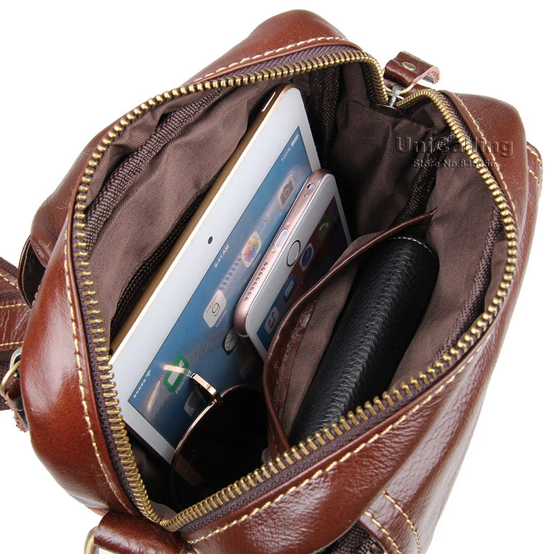 Мужская маленькая сумка из натуральной кожи брендовая модная сумка-мессенджер