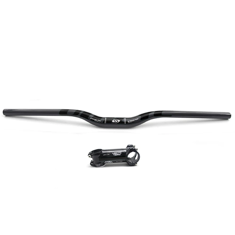 balck Быстрая, распродажа, горячая новинка, ullicyc, углеродный руль, набор mtb, руль для велосипеда+ подседельный штырь+ ствол, части для велосипеда, углеродный руль - Цвет: balck