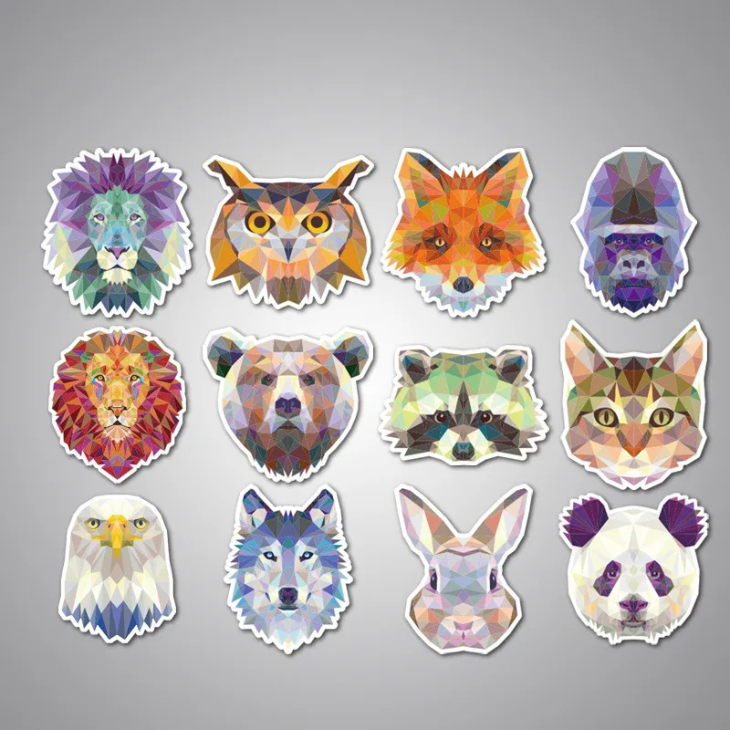 

35Pcs Shiny Animal Stickers Mixed Funny Cartoon Cat Panda Owl Graffiti Decals Luggage Laptop Bicycles DIY Waterproof Stickers