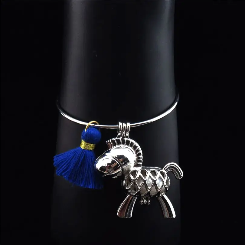 Смешанный 100 шт. унисекс медальон Нержавеющая сталь браслет натуральный жемчуг