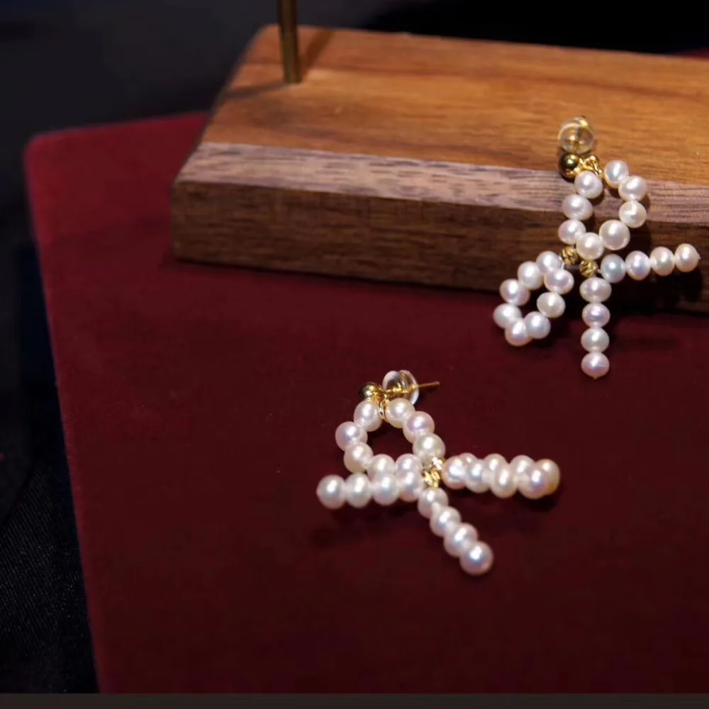 Женские сережки капельки ручной работы ANI 14 K золотые серьги с натуральным