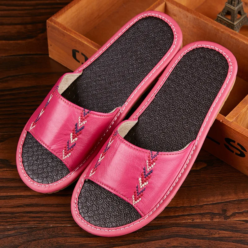 Тапочки из натуральной овечьей кожи Противоскользящие тапочки Нескользящие