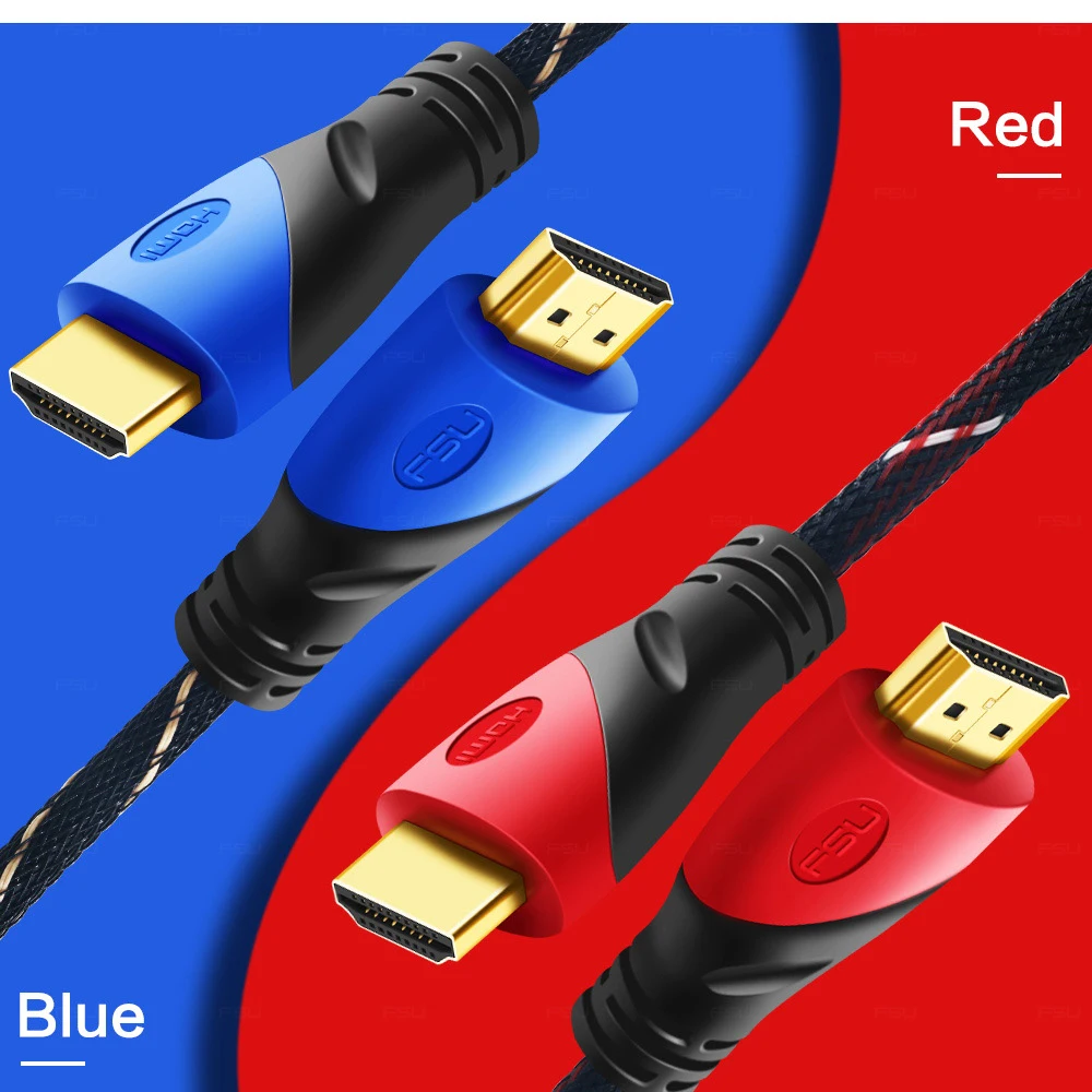 Тонкий нейлоновый позолоченный hdmi-кабель с поддержкой 3D 1080P hdmi-hdmi кабель 0,5 м 1 м 1,5 м 15 м кабель для мультимедийных устройств
