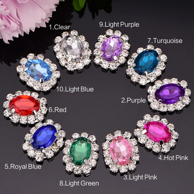 

New Arrival Acrylic Rhinestone Embellishment Used On Shoe Decoration Flat Back 20MM 100PCS/Lot Silver Color Mixed Design KD289-1