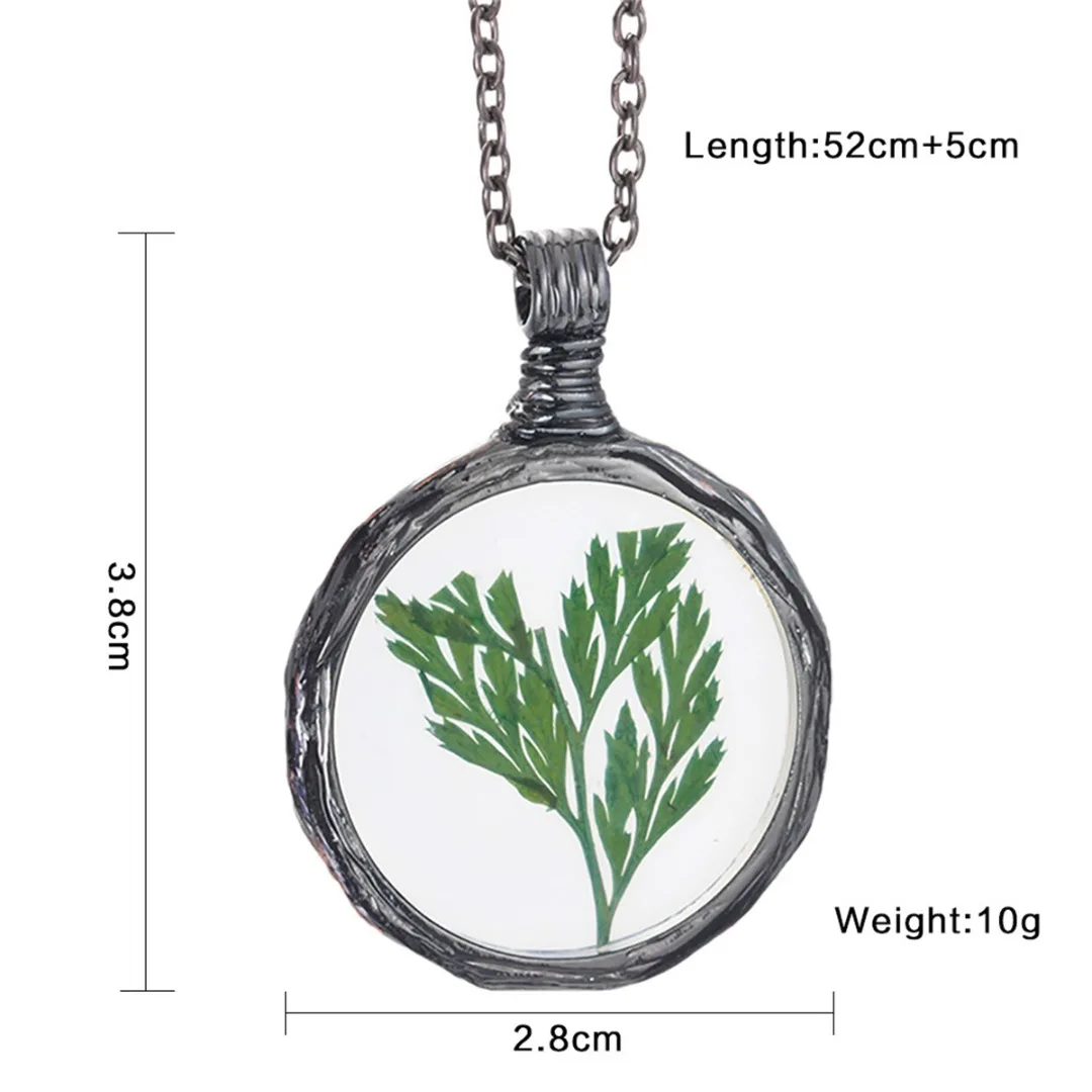 Креативное женское и мужское ожерелье ручной работы с подвеской в виде сушеных