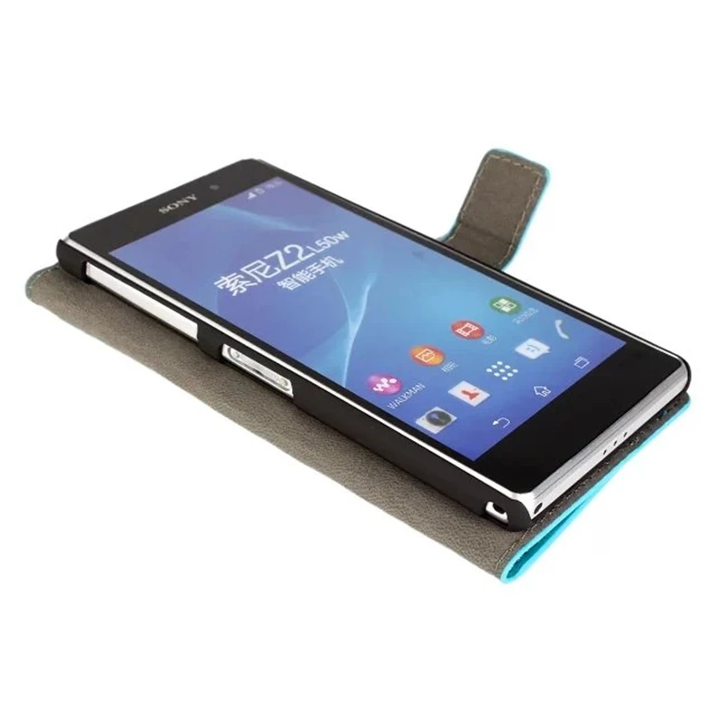 Флип кейс из искусственной кожи для Sony Z2 защитный чехол с отделением карт Xperia