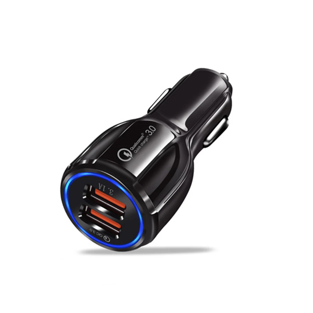 Автомобильное USB зарядное устройство Быстрая зарядка 3,0 зарядное устройство для мобильного телефона двойное USB быстрое зарядное устройство QC 3,0 Автомобильное зарядное устройство для iphone samsung Xiaomi Tablet