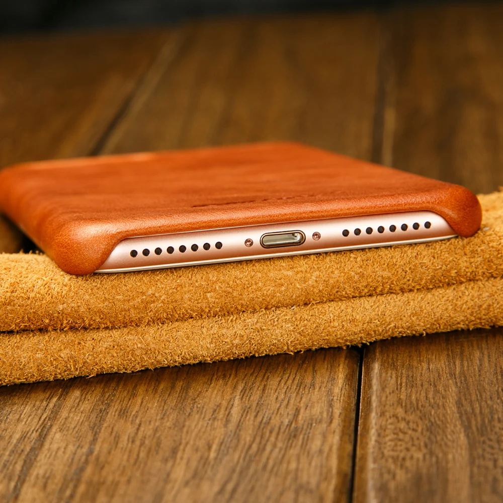 Genuine Leather Phone Case for iPhone 7 8 X Cover Jisoncase Slim Hard Back plus 5.5 |