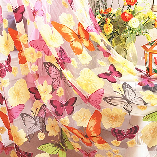 Популярный товар! С принтом в виде бабочек и фатиновой юбкой для двери окна