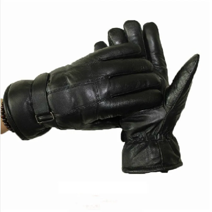 Мужские перчатки из овечьей кожи однотонные натуральной для мужчин 2018 модные