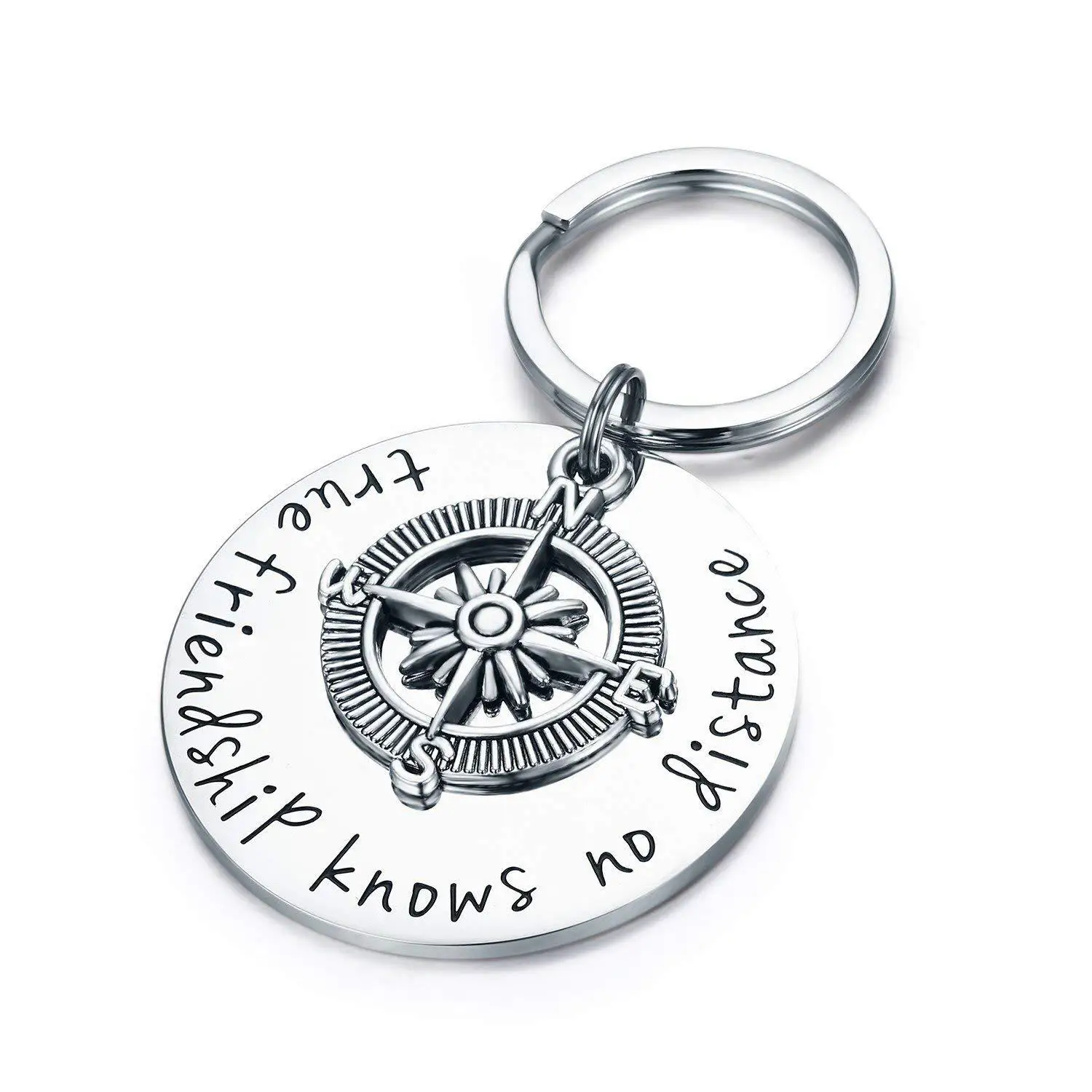 

Long Distance Relationship Compass Keychain Friends Moving Away Key Chains Friendship Gifts
