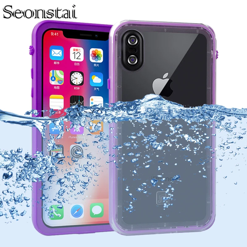 

360 Full Protector for iPhone X Case Clear Back & Front Swimming Phone Cover for iPhone7Plus Coque iPhone8 plus Waterproof case
