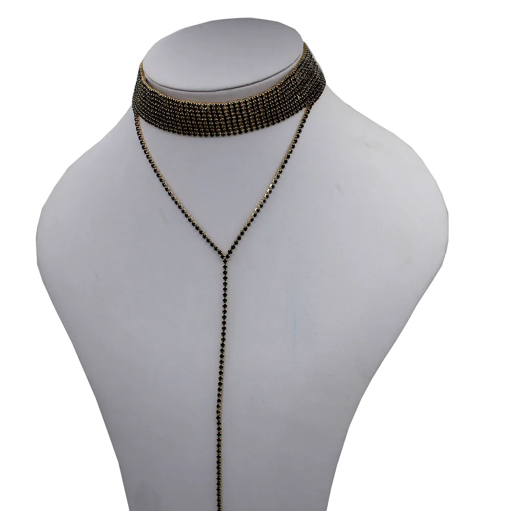 Rhinestone choker Crystal Gem Luxury Chokers 2021 Collar chocker chunky Statement necklaces jewelry Accessories