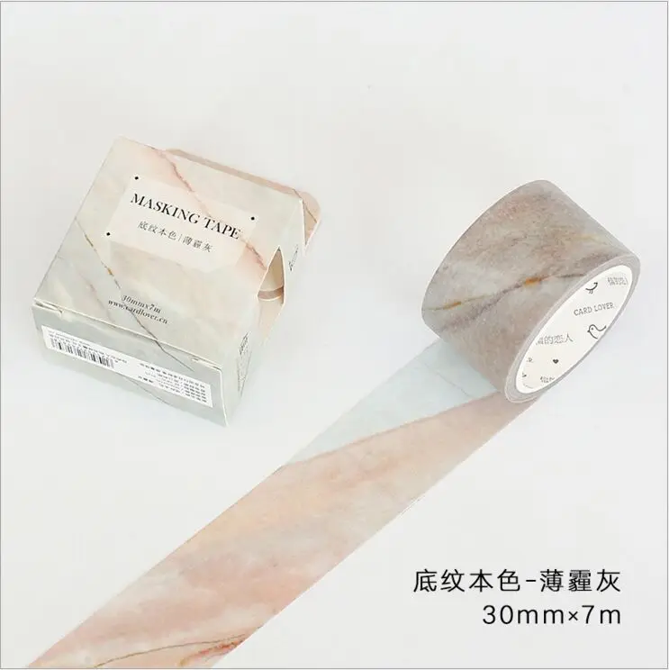 

30mm Wide Wood Grain Haze Grey Shading Color Decoration Washi Tape DIY Planner Diary Scrapbooking Masking Tape Escolar