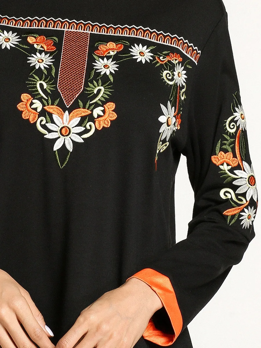 Платья для беременных с вышивкой национальное платье длинным рукавом