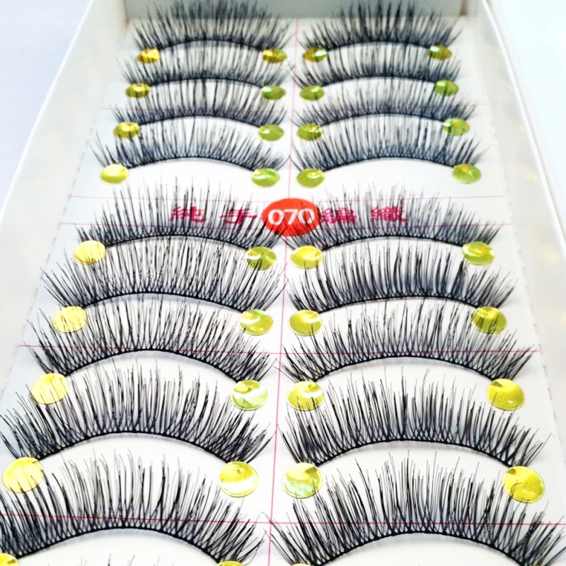 10 пар черных накладных ресниц для макияжа инструменты наращивания из хлопка