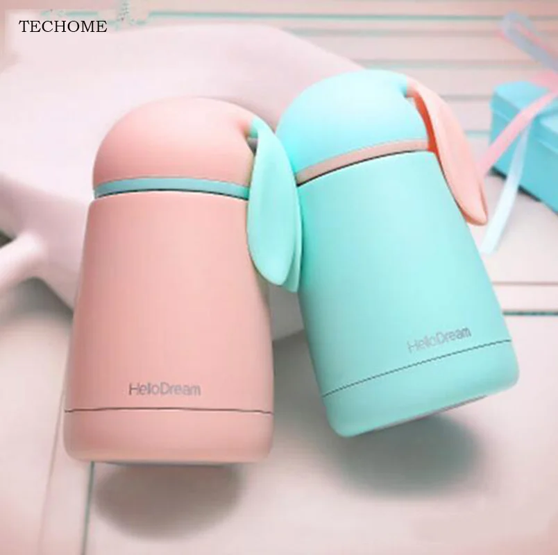 

300ml Baby Bottle Rabbit Thermos Cup Stainless Steel Vacuum Bottle Children Kids Travel Thermal Bottle Baby Insulation Cup Gifts