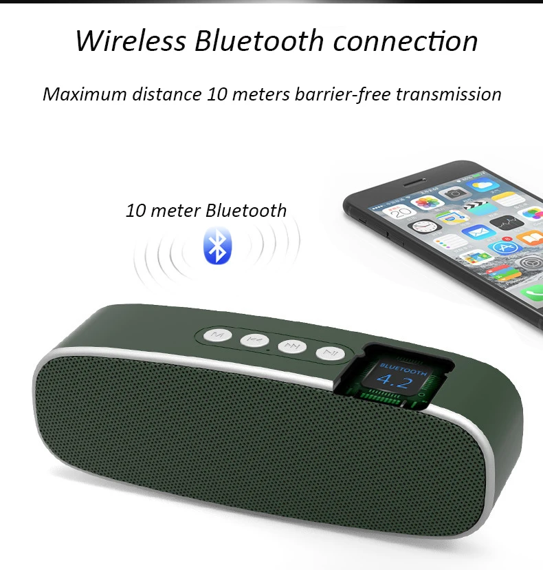 Портативный беспроводной стерео динамик 10 Вт мощность 4 2 Bluetooth TF FM радио