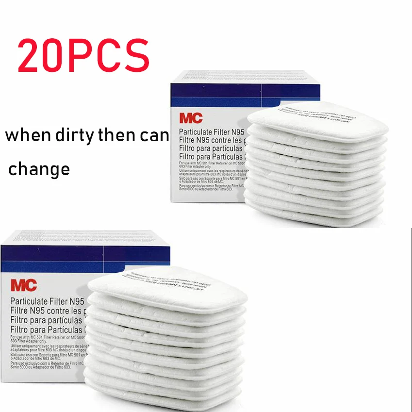 20pcs filter only 7 в 1, противогаз, 6800, Полнолицевая маска, распылитель, респиратор для 6001, противогаз, респиратор, поддержка - Цвет: 20pcs filter only