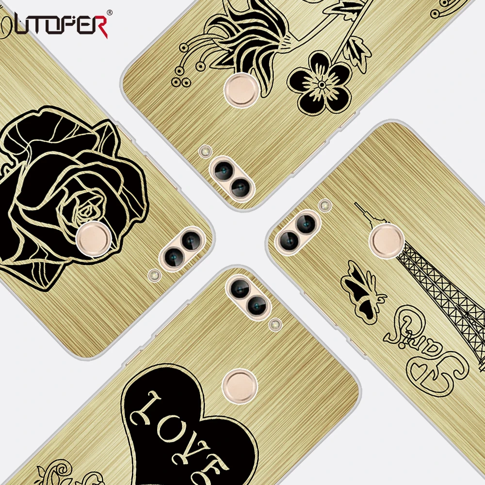 UTOPER For Huawei P Smart Case Silicone Nova Lite Fashion Flower Cover Enjoy 7S Funda |