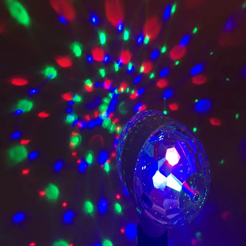 E27 6W AC90-260V цветная Авто вращающаяся RGB Светодиодная лампа для сцены диско DJ Лампа