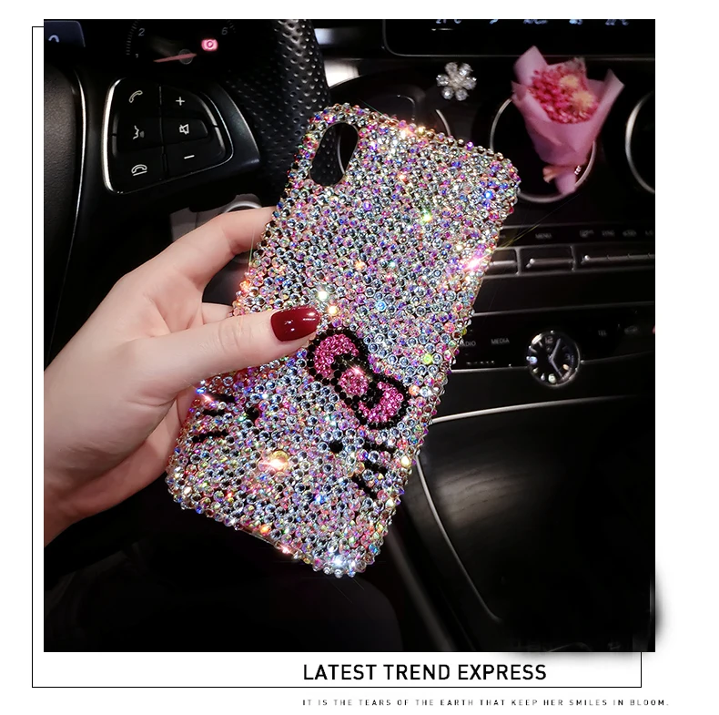 Роскошный блестящий Блестящий милый чехол для телефона с кошкой iphone X XS Max XR Apple 11